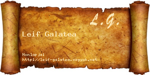 Leif Galatea névjegykártya